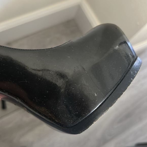 Yves Saint Laurent Glossy Black Blue Tribute Platform Heels 39 - Picture 5 of 9